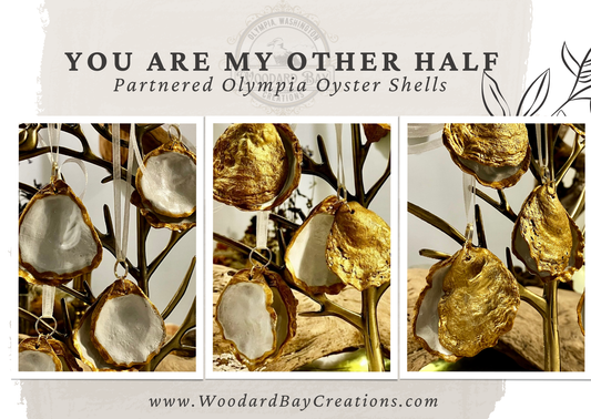 You Are My "Other Half" - Paired Oyster Shell Ornaments