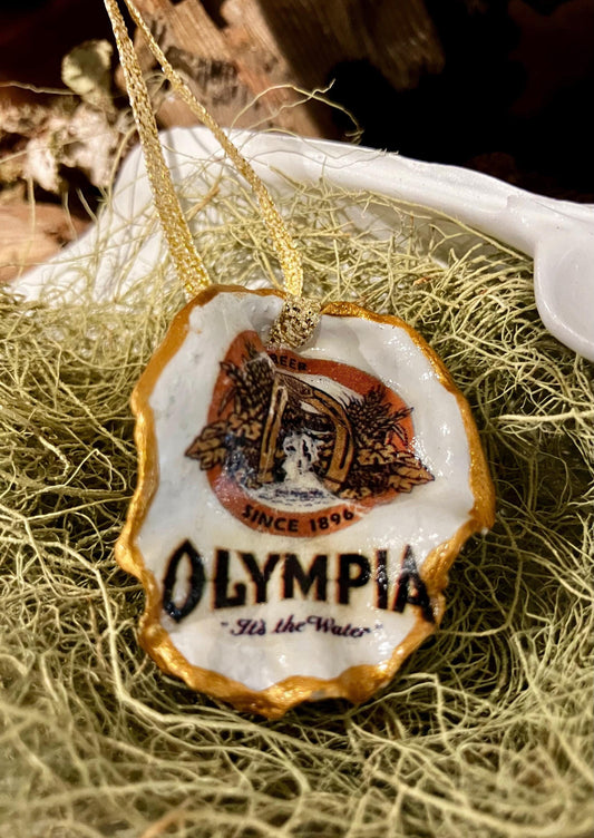 Olympia Beer Christmas Ornaments - Oyster Shell Ornaments
