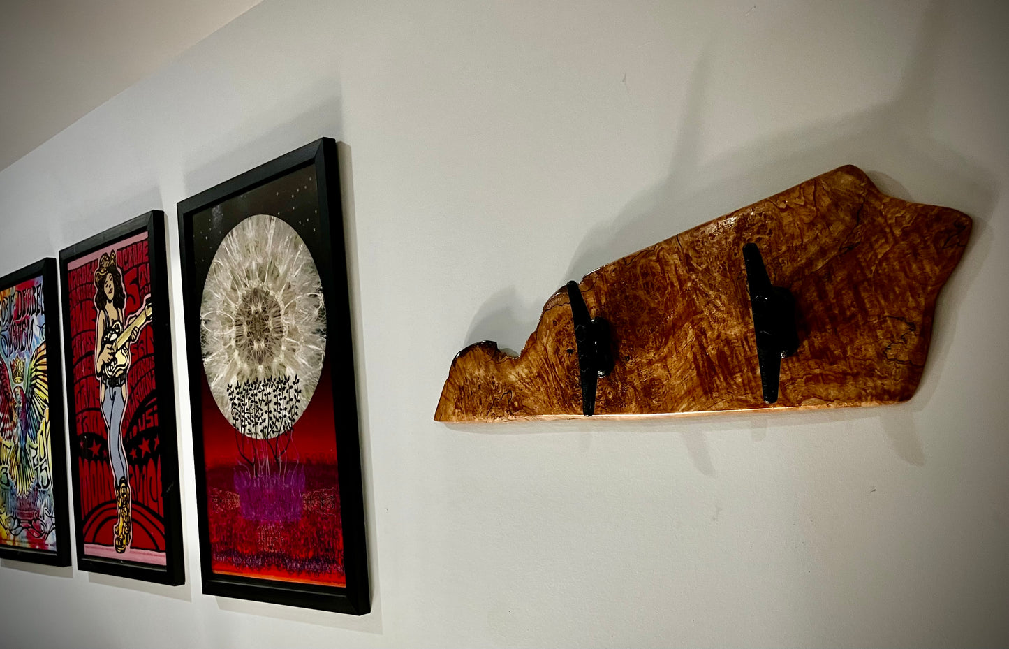 Live Edge Maple Rack with 2 Boat Cleats - Organize Jewelry, or Hang Coats and Towels.