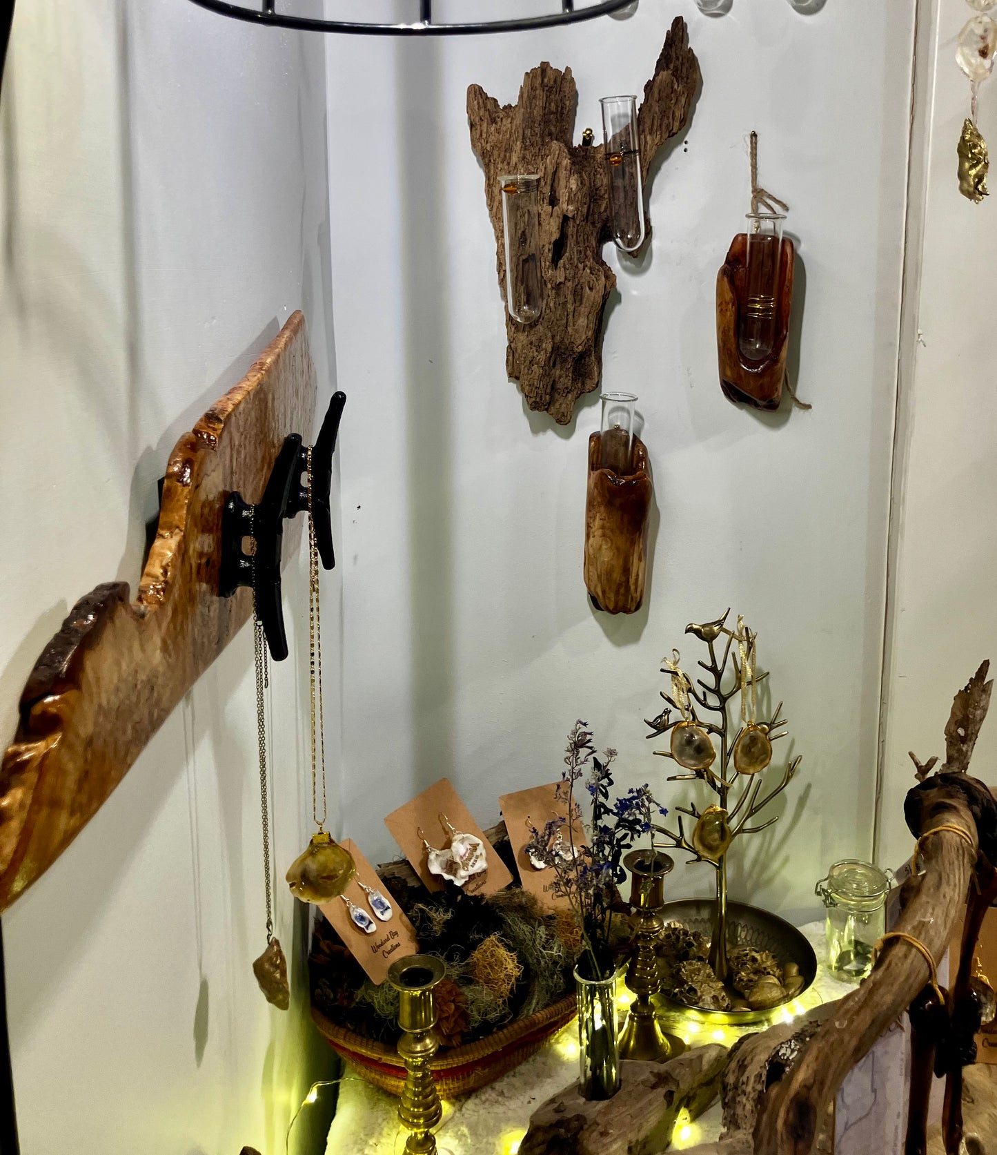 Live Edge Maple Rack with 2 Boat Cleats - Organize Jewelry, or Hang Coats and Towels.