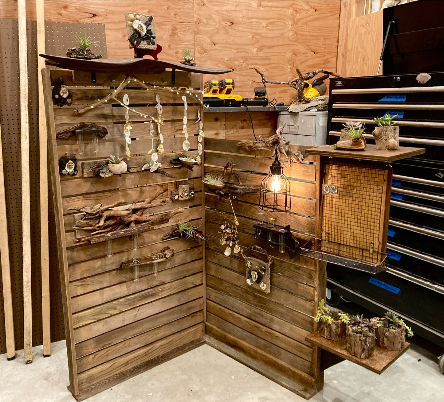 Driftwood and Fairy Light Mobile