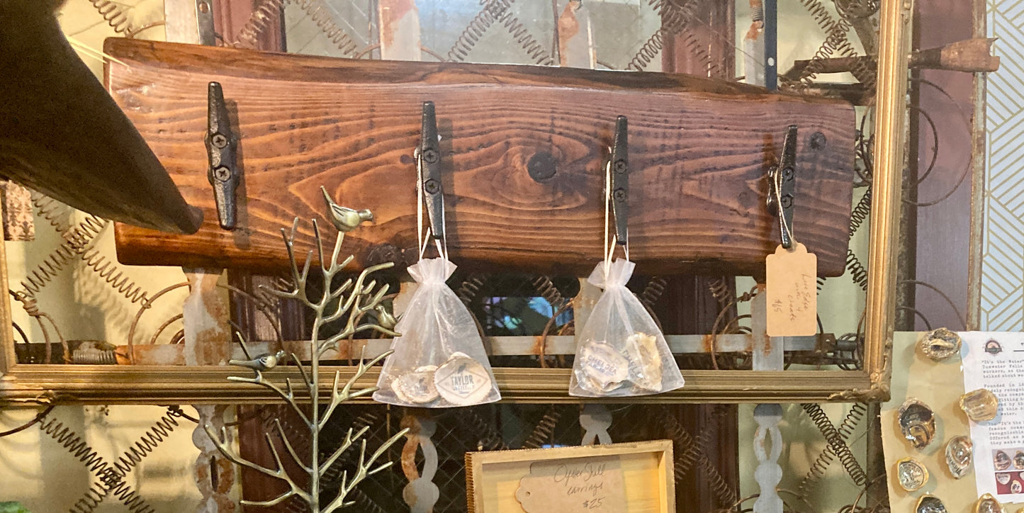 Live Edge with 4 Boat Cleats - Wall Mounted Rack