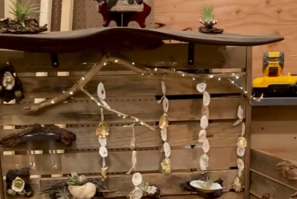 Driftwood and Fairy Light Mobile