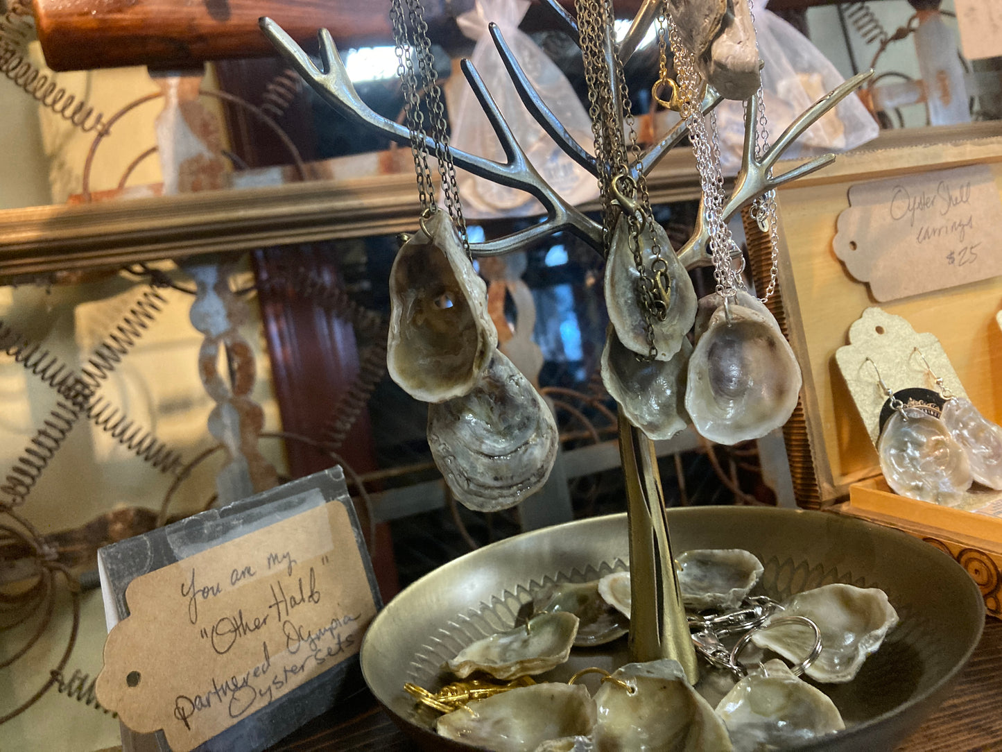You are my "Other Half" - Paired Oyster Shell Necklaces