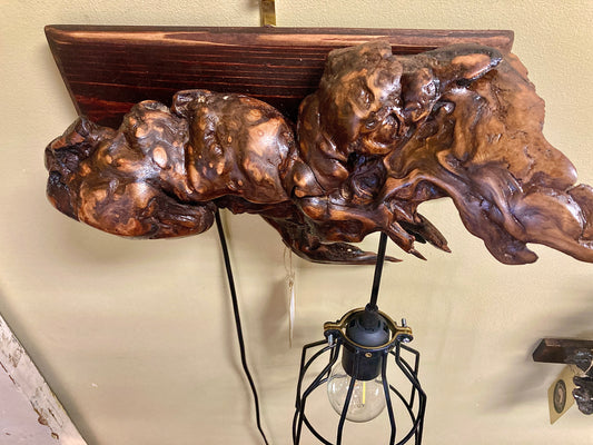 The Sea Monster - Burled Driftwood Sculpted into Pendant Lamp