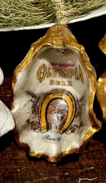 Olympia Beer Christmas Ornaments - Oyster Shell Ornaments