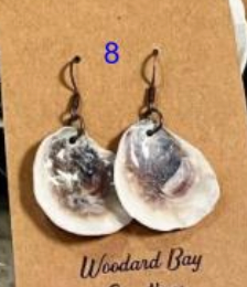 Oyster Shell Earrings - Rare Olympia Oyster. Sustainably Harvested, Coastal Couture.