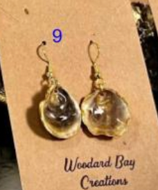 Oyster Shell Earrings - Rare Olympia Oyster. Sustainably Harvested, Coastal Couture.