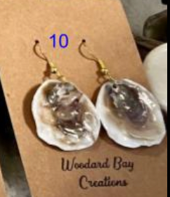 Oyster Shell Earrings - Rare Olympia Oyster. Sustainably Harvested, Coastal Couture.