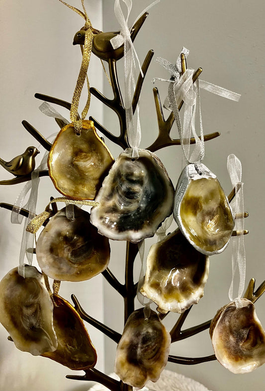 Olympia Oyster Shell Ornaments - Handcrafted, Jewelry Grade, Sustainably Harvested,  Costal Decor.