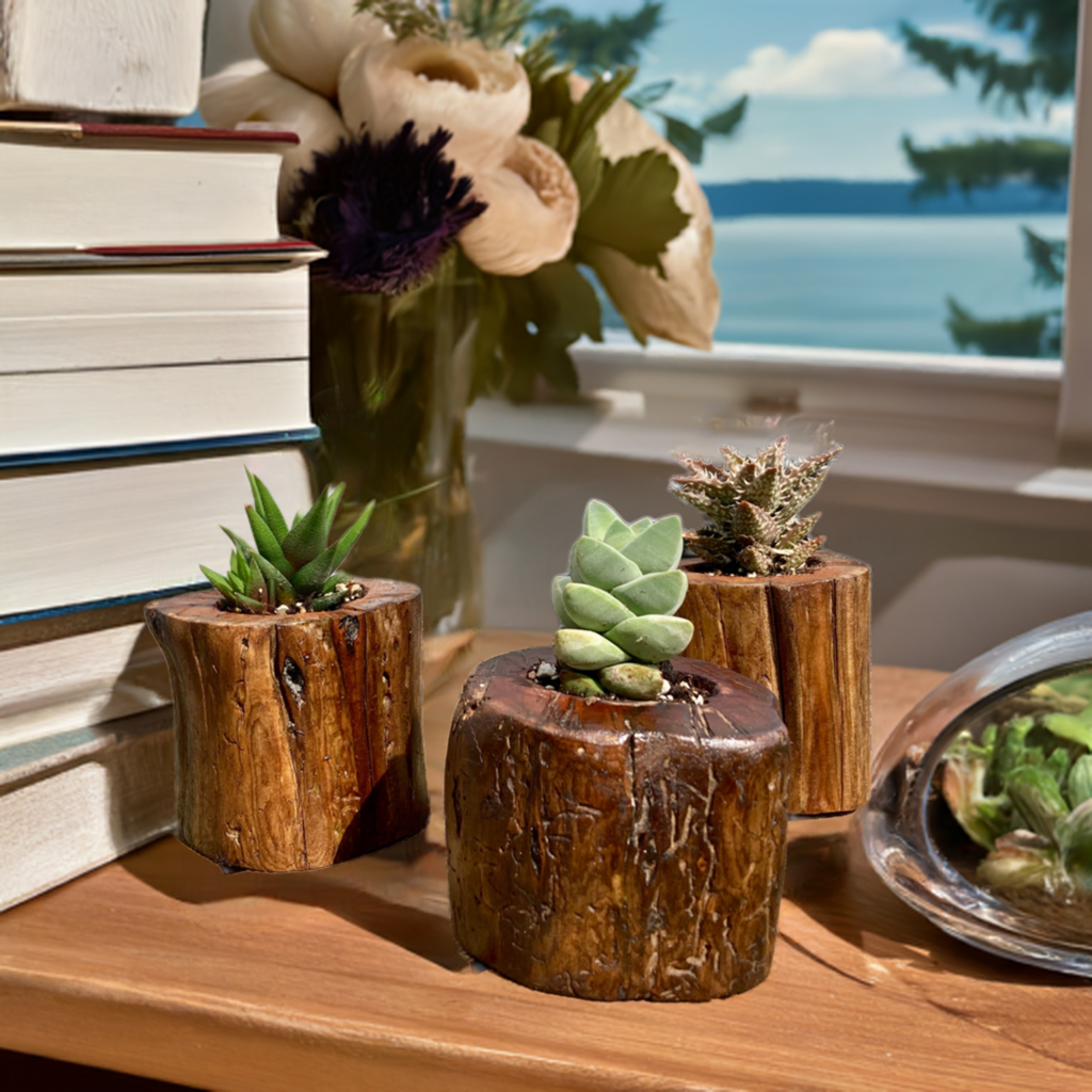 Driftwood Planter with Succulent