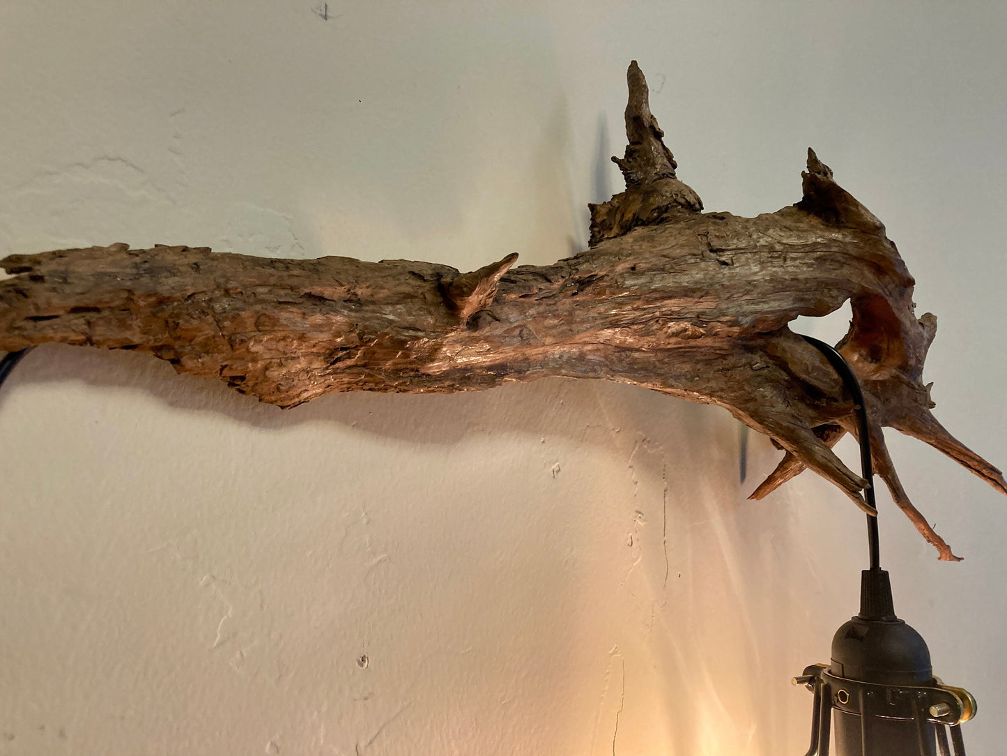 Coastal Driftwood Pendant Light with Industrial, Farmhouse, Vintage Light Fixture