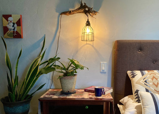 Coastal Driftwood Pendant Light with Industrial, Farmhouse, Vintage Light Fixture