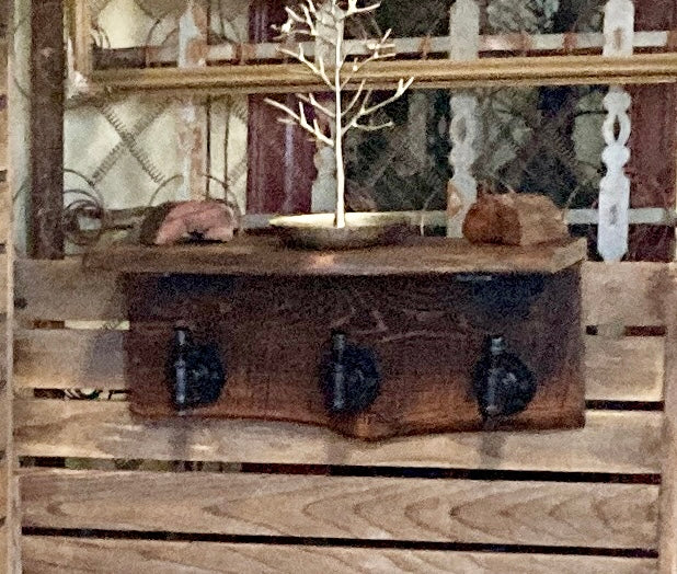 Wood and Metal - Rack with Live Edge Shelf