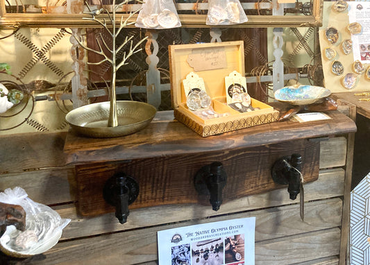 Wood and Metal - Rack with Live Edge Shelf