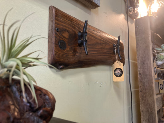 Howdy Partner! Live Edge Rack with Two Boat Cleats