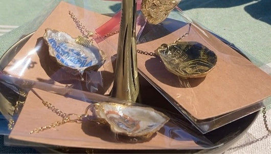 Olympia Beer Necklace, Made with Olympia Oyster Shells!